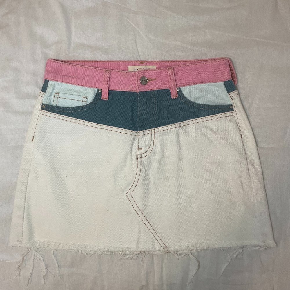 Pacsun Color Block Denim Skirt - image 1
